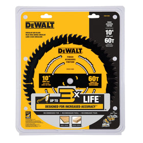 DEWALT table saw blade in action delivering smooth edge surfaces.