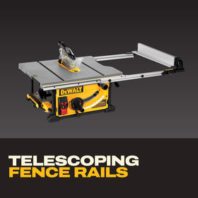 DEWALT table saw miter gauge shown for accurate angle cuts