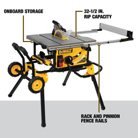 DEWALT table saw rip fence demonstrated for precise, fast adjustments