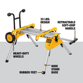 DEWALT DW7440RS aluminum construction delivers strength with lightweight portability.
