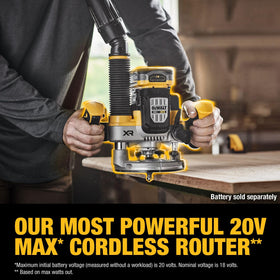 DEWALT three-position turret stop enables quick depth adjustments.