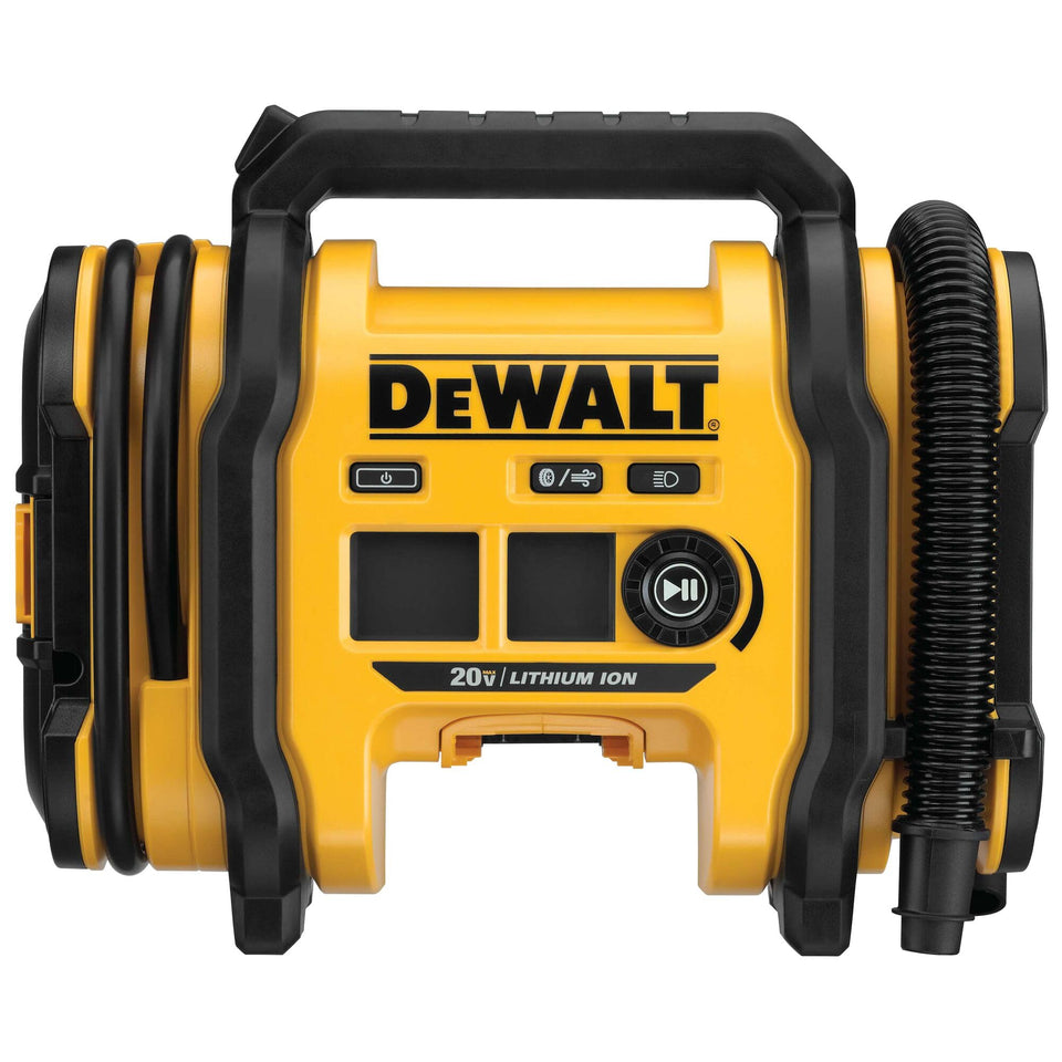 DEWALT tire inflator with digital gauge for precise on-the-go inflation