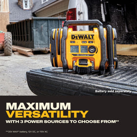 DEWALT tire inflator high-volume hose for fast inflation of large items