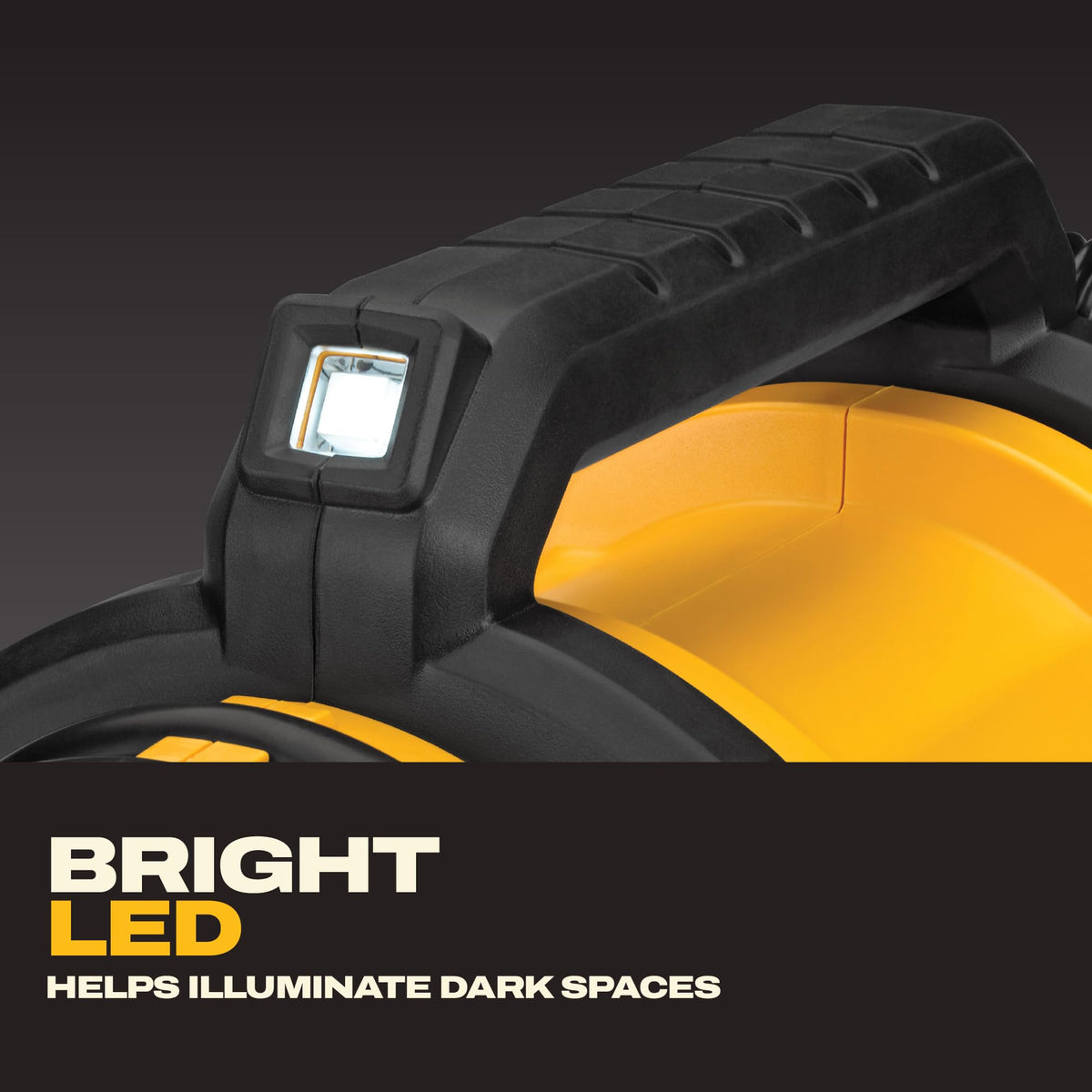 DEWALT tire inflator LED light helps illuminate tires in low light