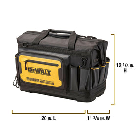 DEWALT tool bag showing 33-pocket organization for easy sorting