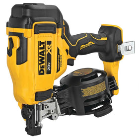 DEWALT tool-free nail tray enables quick nail size adjustments during roofing tasks.