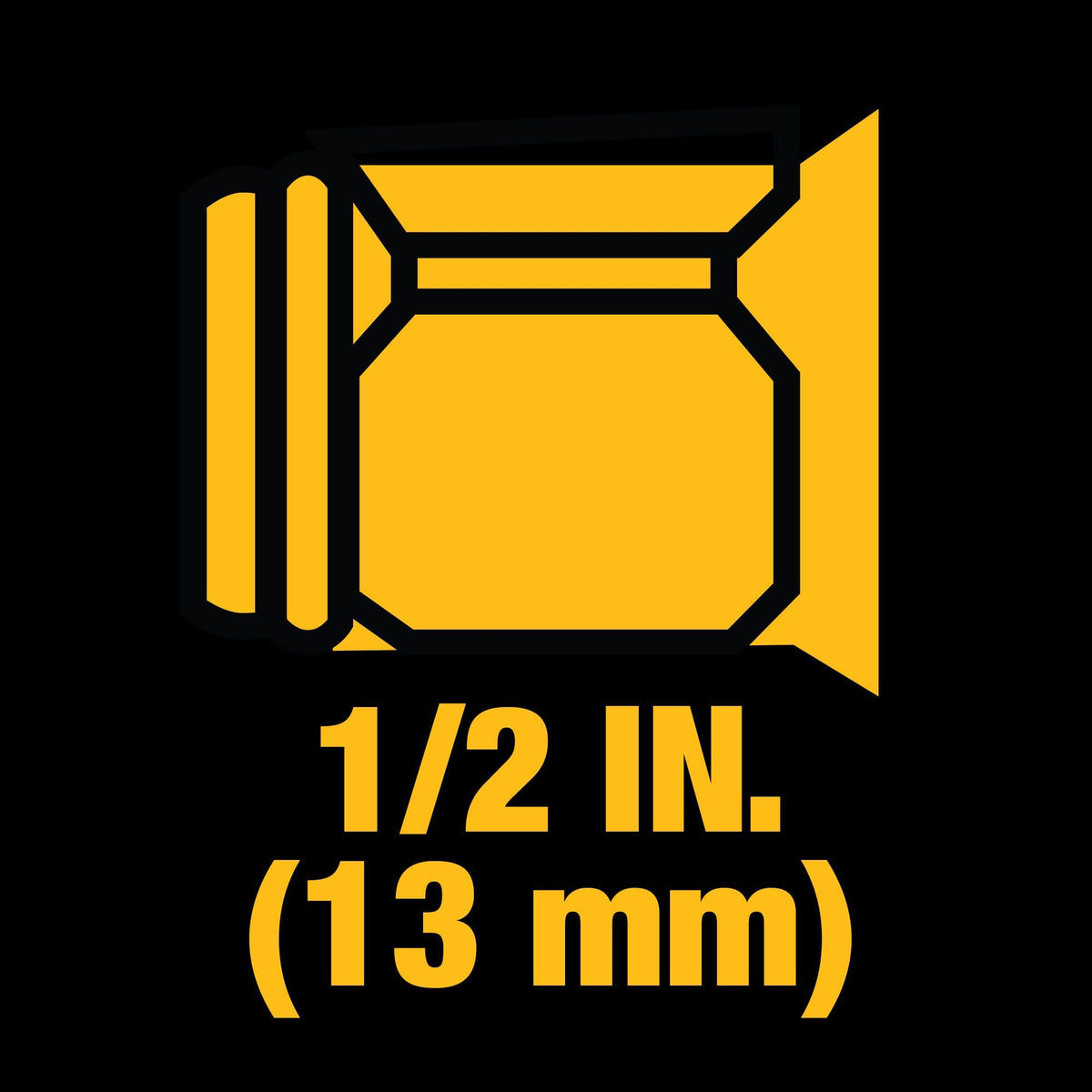 DEWALT tool in action with half-inch drive for heavy-duty tasks