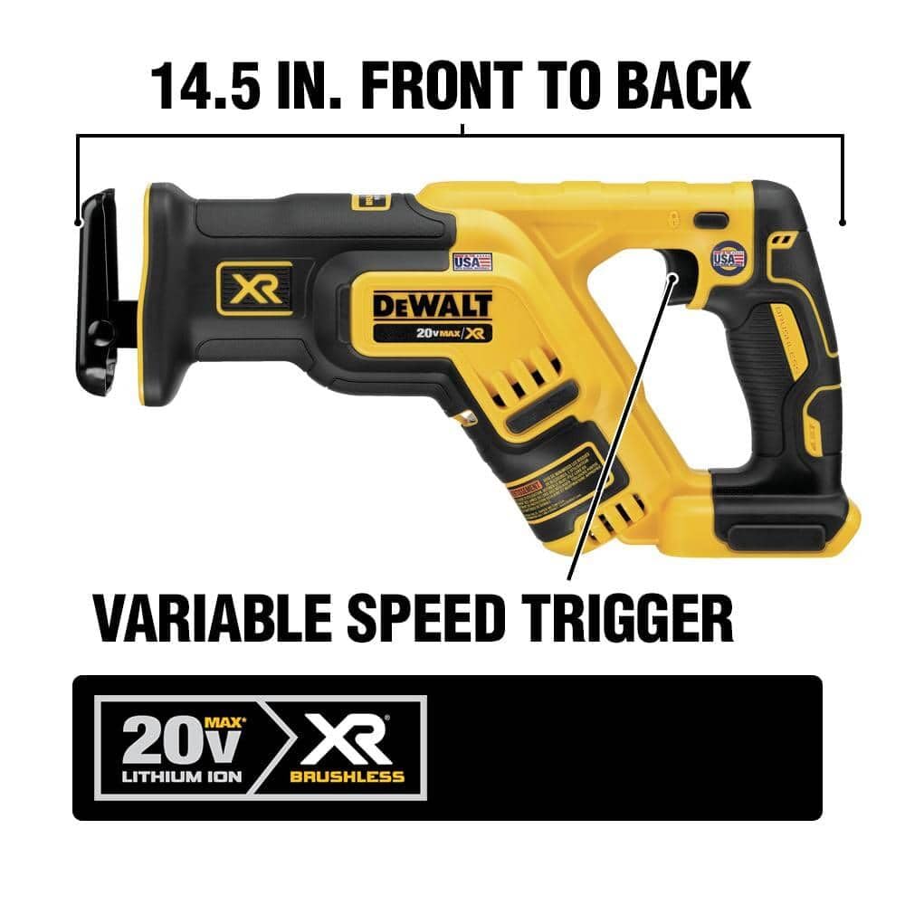 DEWALT tool-only 5-lb design reduces fatigue during extended cutting tasks.