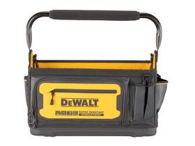 DEWALT tool tote side view showing rugged construction on tough sites