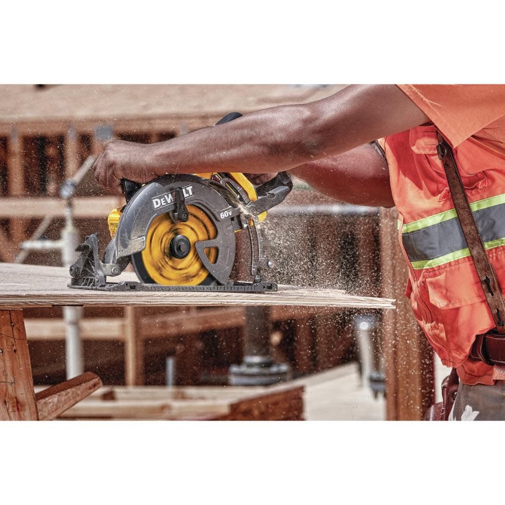 DEWALT tough coat anti-stick coating minimizes gumming on boards.