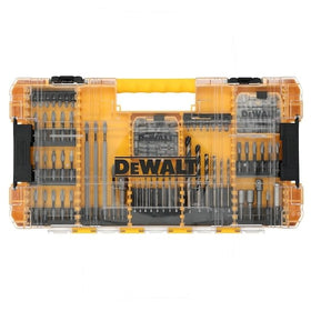 DEWALT Tough Grip 120-piece bit set case for organized, durable screwdriving.