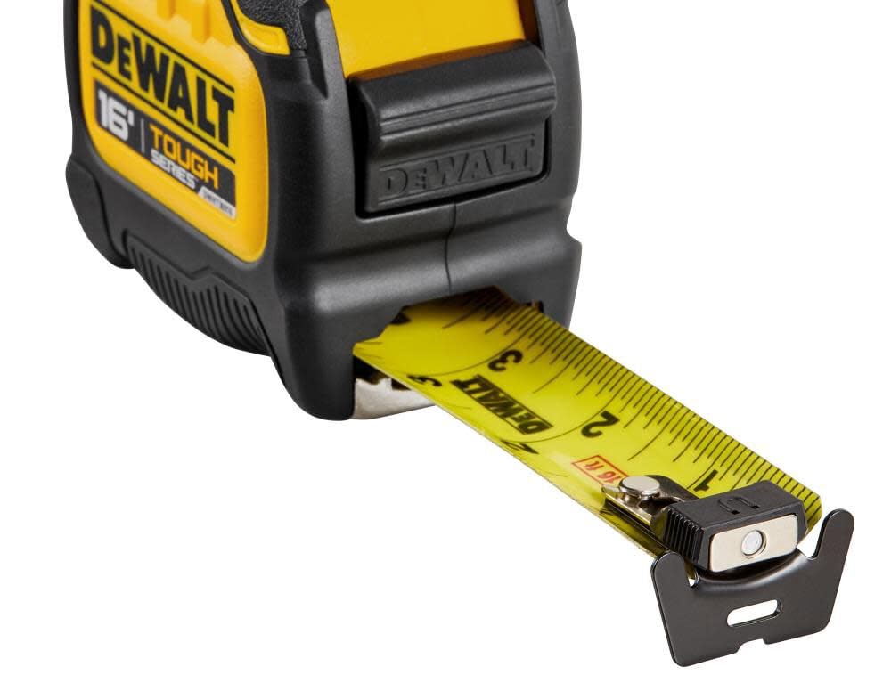 DEWALT Tough Tape extended standout supports long measurements.