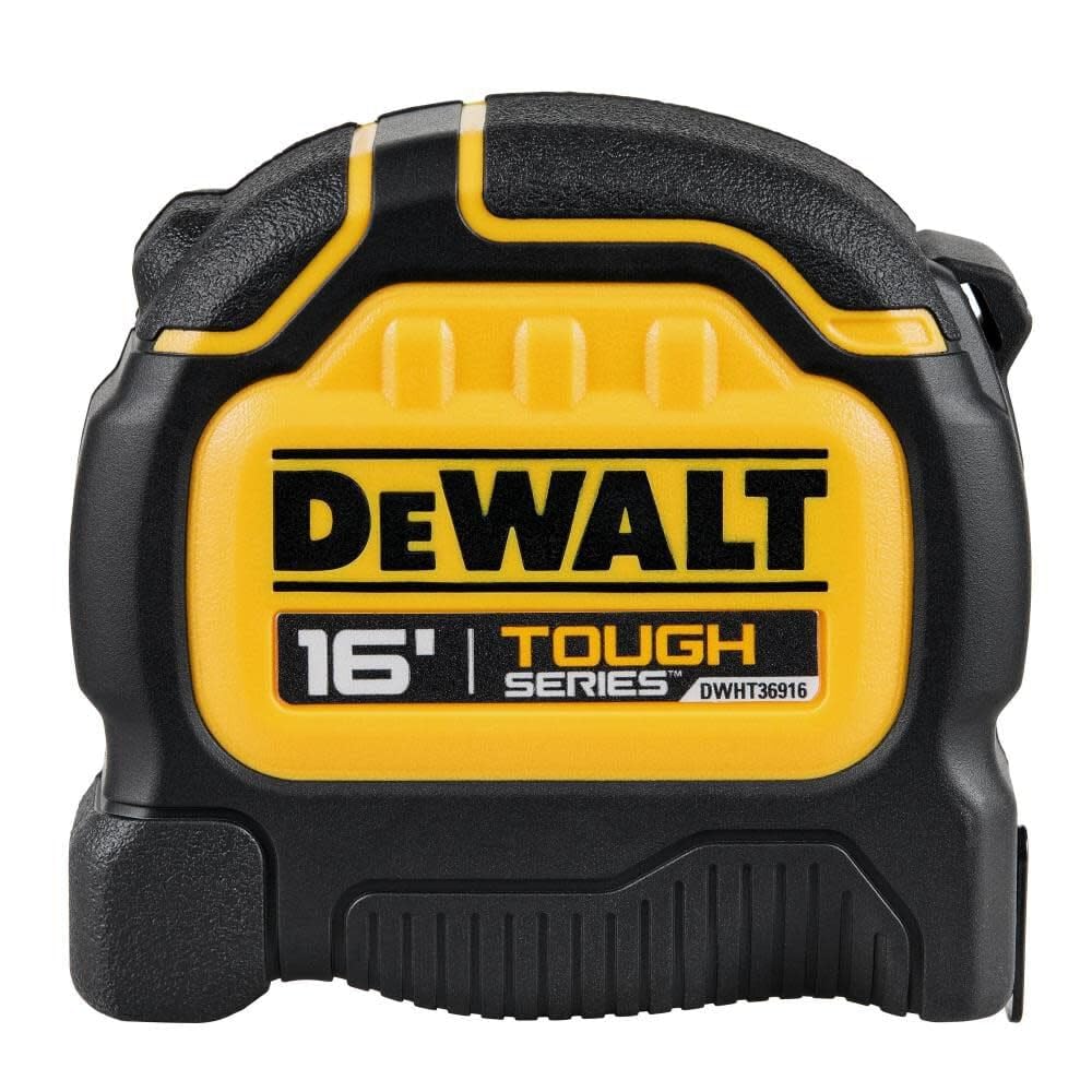 DEWALT Tough Tape 16 ft length enables quick one-person measurements.