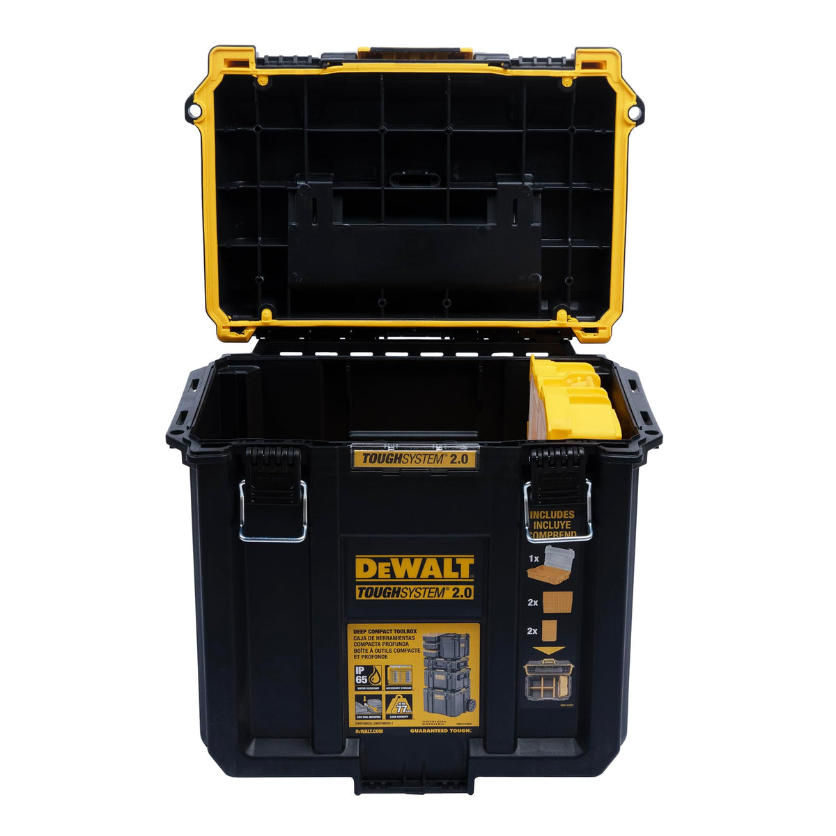DEWALT TOUGHSYSTEM 2.0 bi-material carry handle provides comfortable transport.