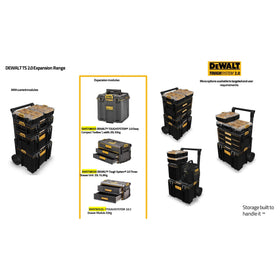 DEWALT TOUGHSYSTEM 2.0 5.3 gal capacity ideal for tools and accessories.