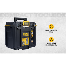 DEWALT TOUGHSYSTEM 2.0 built-in side-handles support tool belt hanging.