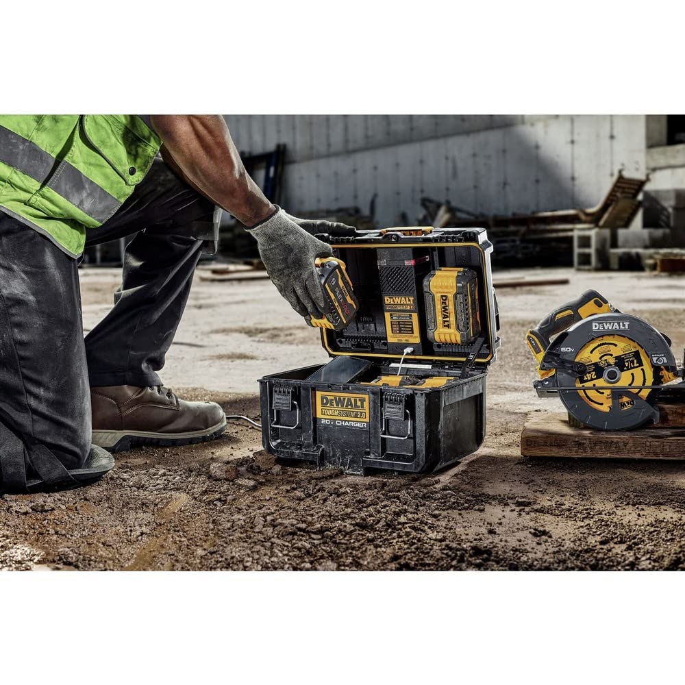 DEWALT ToughSystem 2.0 sealed box keeps batteries safe during transport.