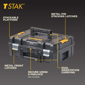 DEWALT TSTAK II box close-up rust-resistant latches safe transport