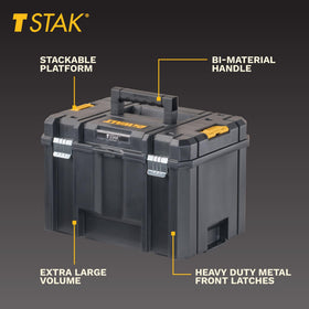 DEWALT TSTAK removable-tray access for quick reach to tools