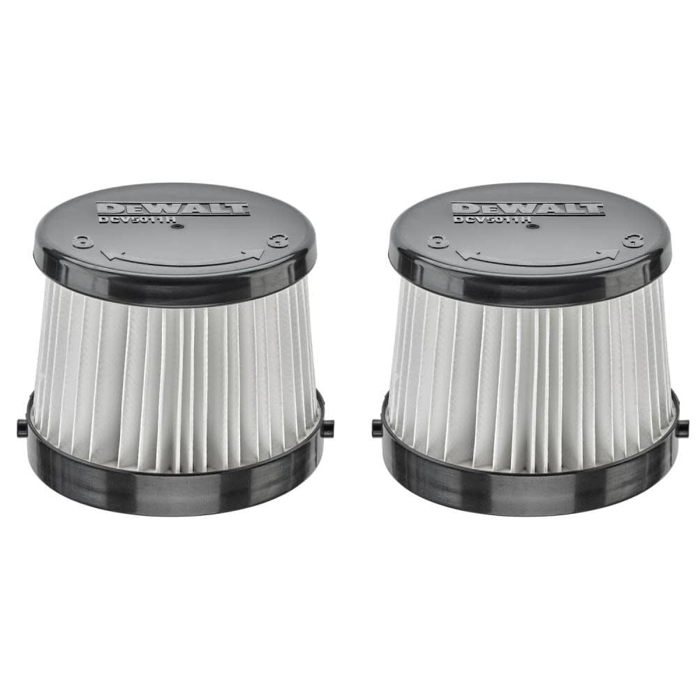 Two DEWALT HEPA filters included for easy replacement and continued vacuum performance