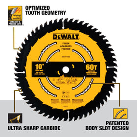 DEWALT ultra-sharp carbide teeth close-up for clean, accurate cuts.