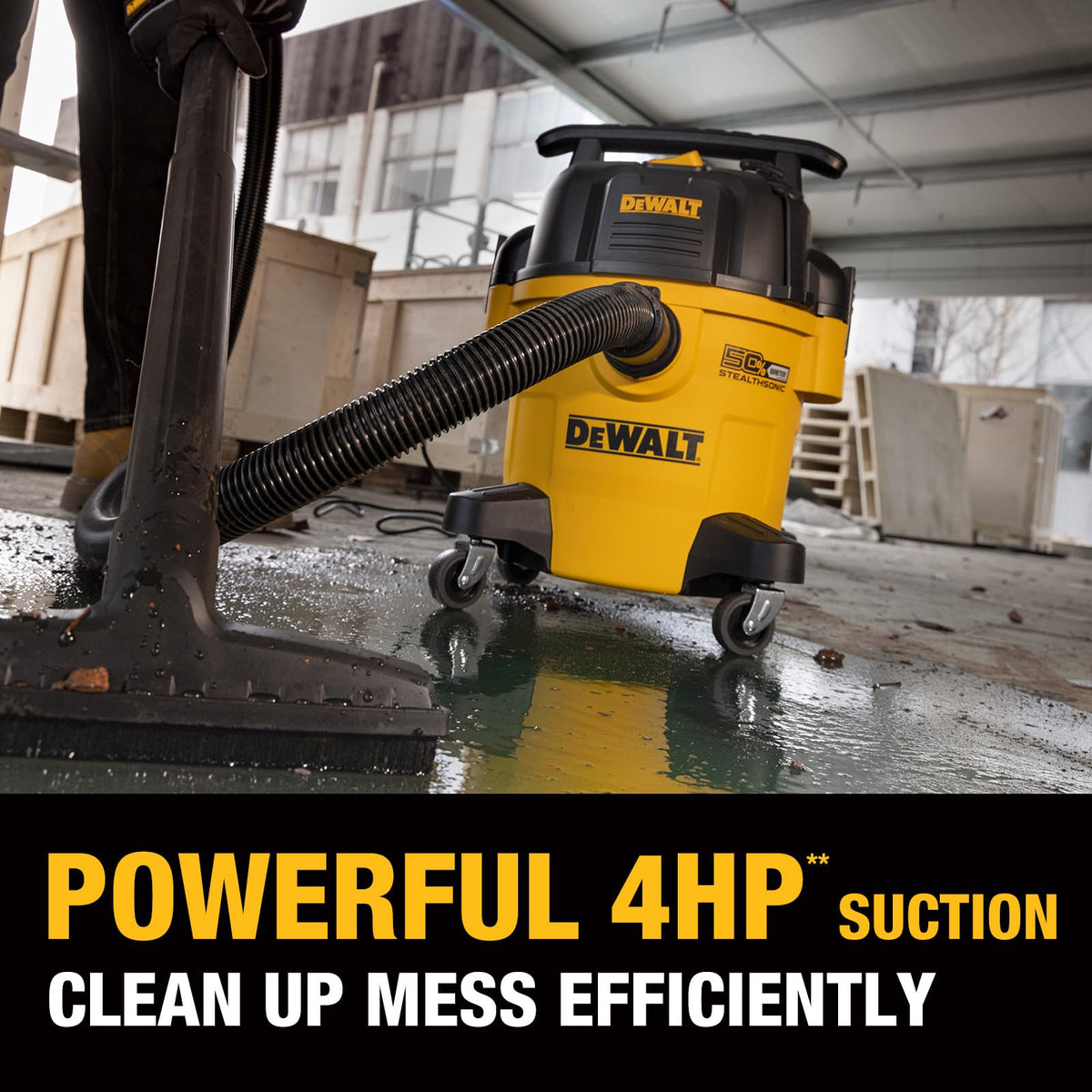 DEWALT complete attachments kit shown for floors, corners, and vehicle interiors.