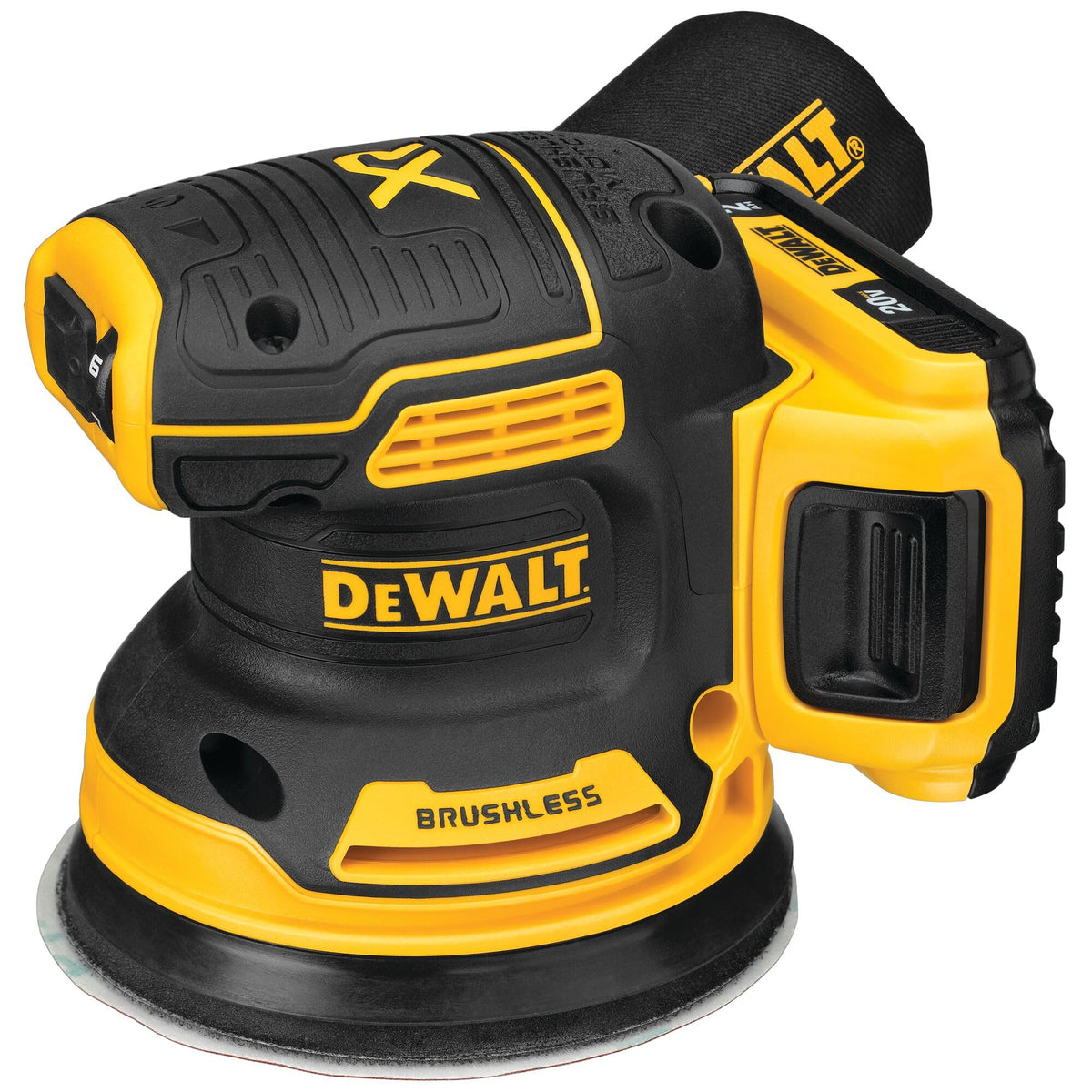 DEWALT variable-speed control from 8,000 to 12,000 OPM for versatile finishes