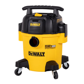 DEWALT wet-dry shop vac 5-gallon front view, portable for garages and workshops.