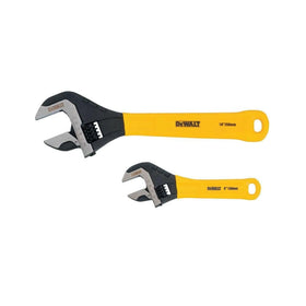 DEWALT wrench with vinyl grip offers secure control on wet surfaces.