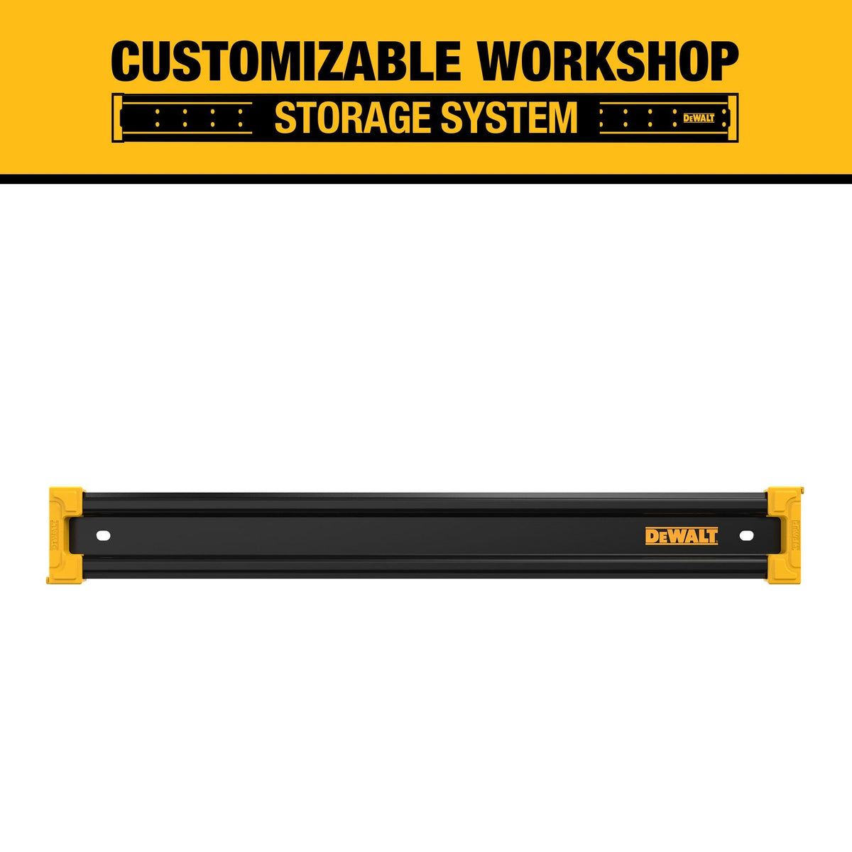 DEWALT workbench mount rail showcasing a secure installation beside the bench.
