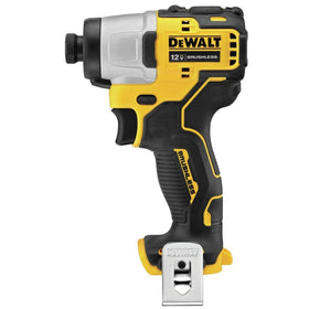 DEWALT XTREME 12V impact driver side view highlights 5.05-inch length for precision fastening
