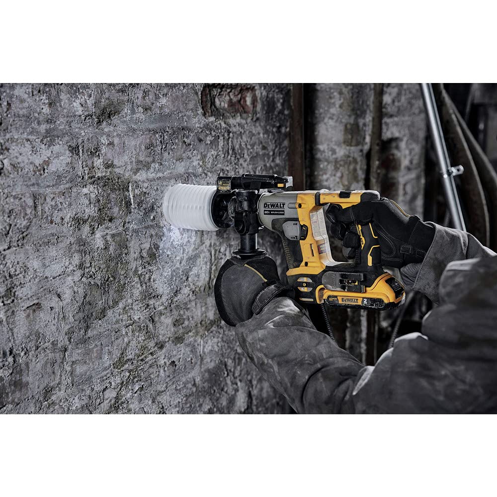 DEWALT DCH172B compatible with dust extraction for cleaner work sites.