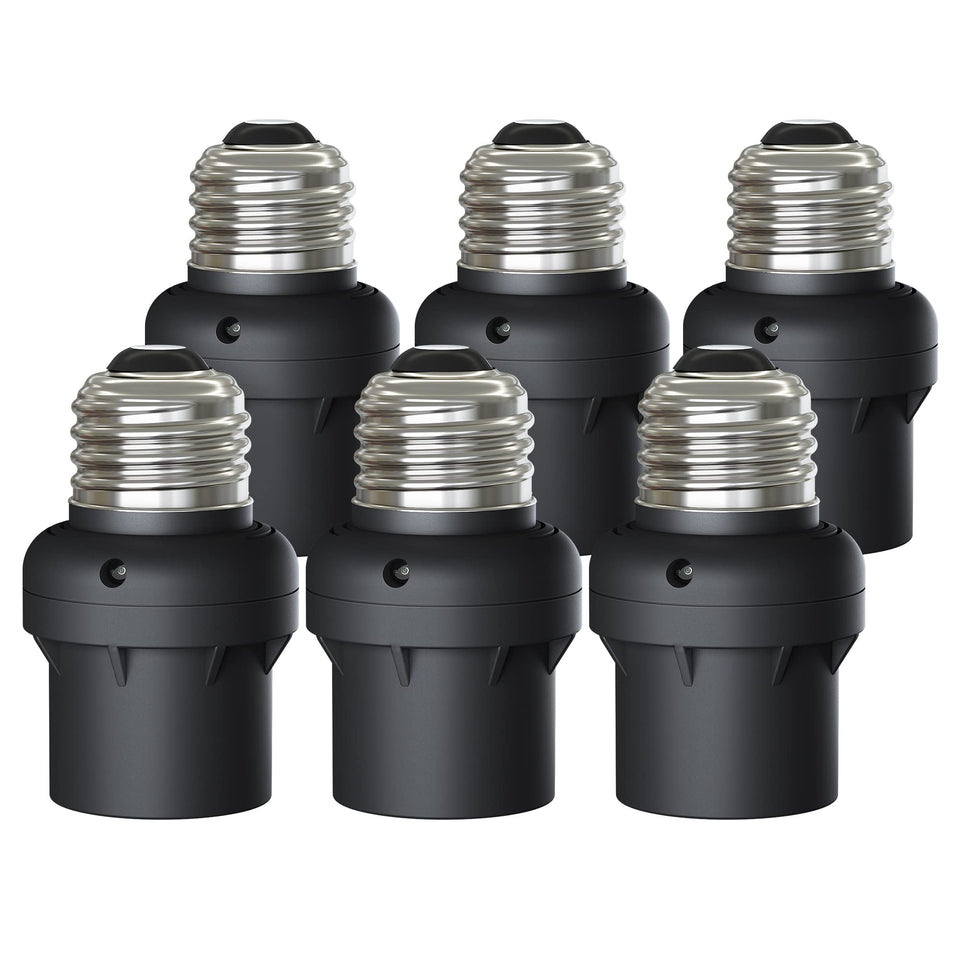 DEWENWILS light sensor socket enabling dusk-to-dawn automation for outdoor lighting.