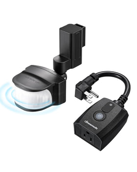 DEWENWILS motion sensor outlet indoors and outdoors with adjustable angle for flexible lighting control