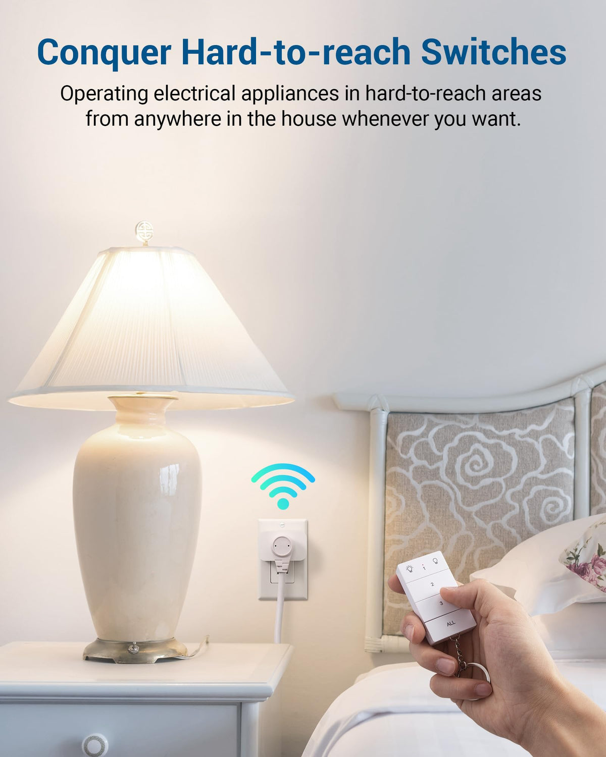 DEWENWILS receiver plugged into a lamp for remote on/off