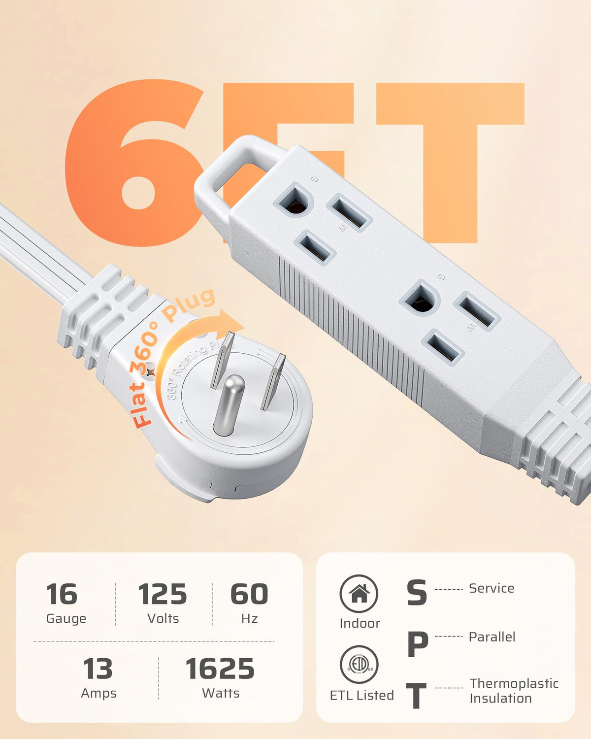 DEWENWILS triple-tap outlets on one side support powering multiple devices at once.
