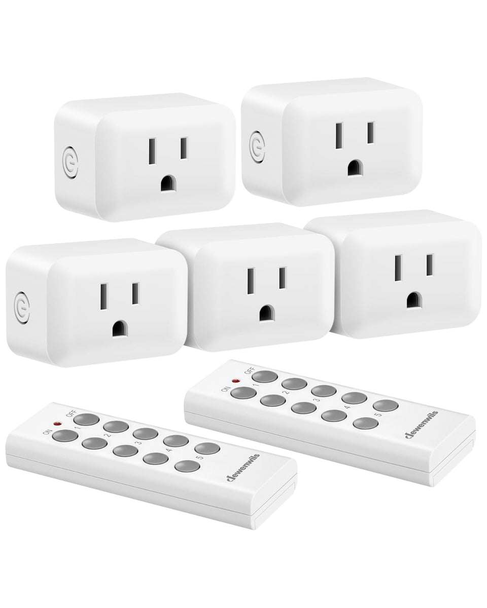 DEWENWILS wireless control outlet front view for effortless remote control of hard-to-reach devices