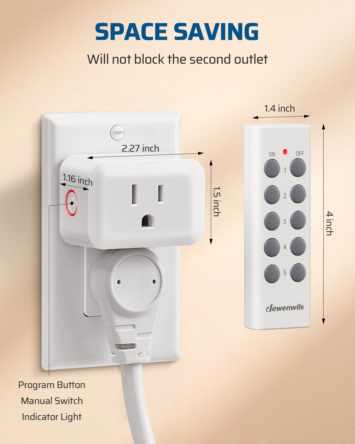DEWENWILS manual override lets you switch devices on or off without a remote