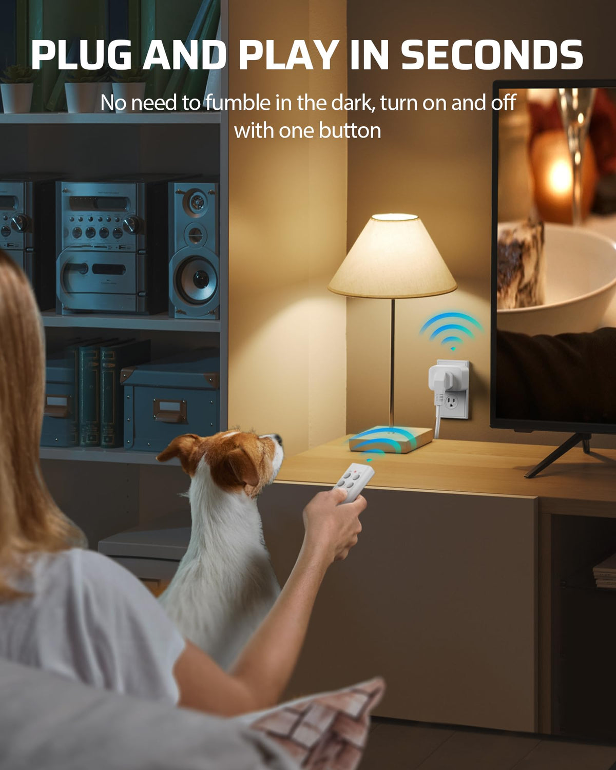 DEWENWILS package-in-box showcases everything you get including two remotes and five outlets