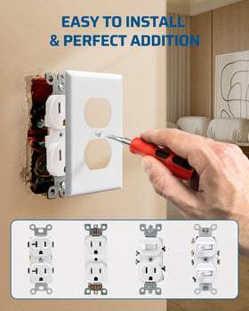 DEWENWILS 1-gang plate 4.5 by 2.76 inches fits standard outlets