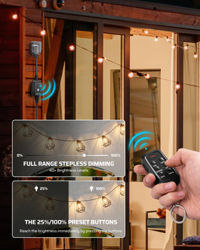 DEWENWILS dimmer offers up to 100ft remote range for flexible control.
