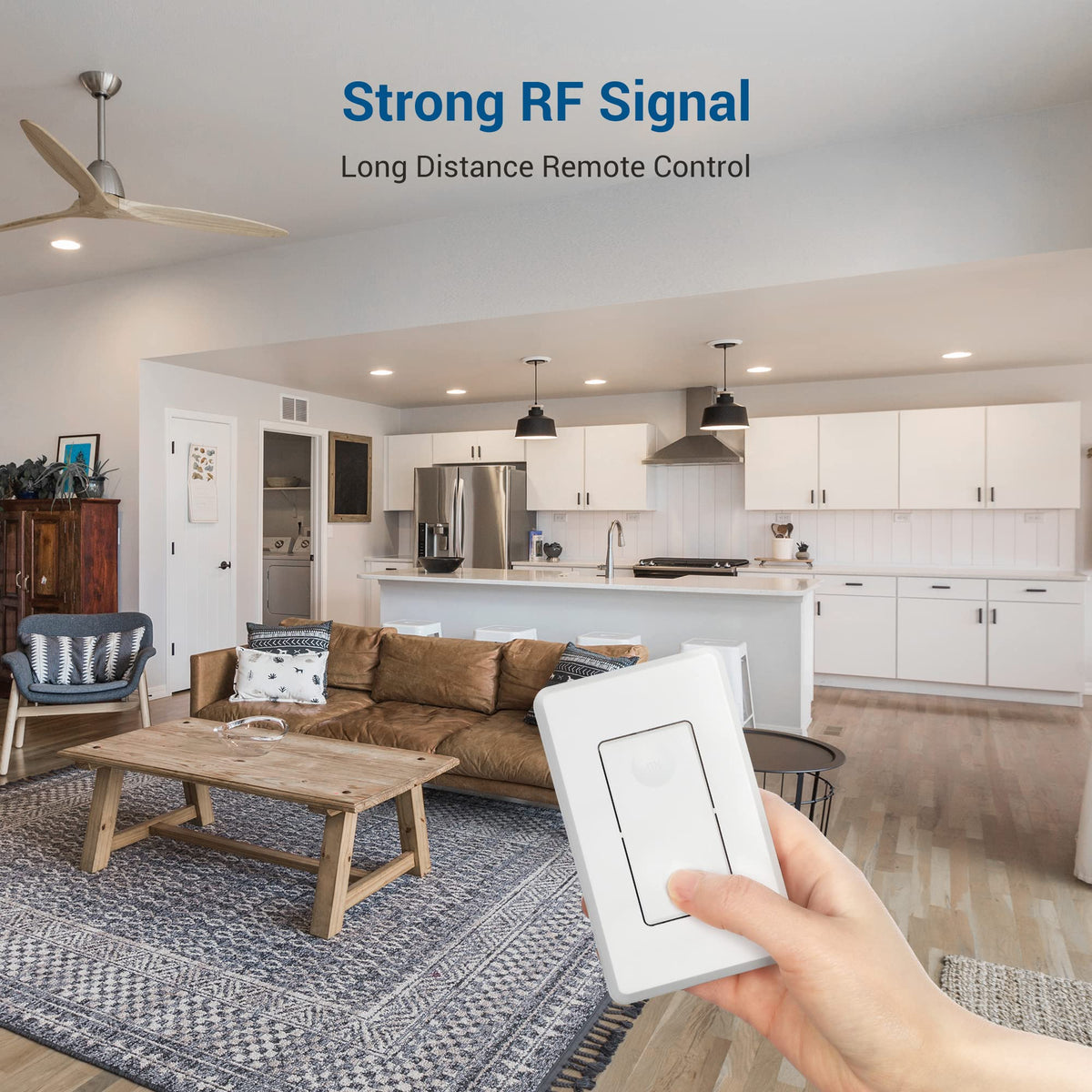 DEWENWILS 100ft RF range highlights broad control reach