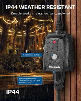 DEWENWILS 150W dimmable LED compatibility enables energy-efficient ambiance.