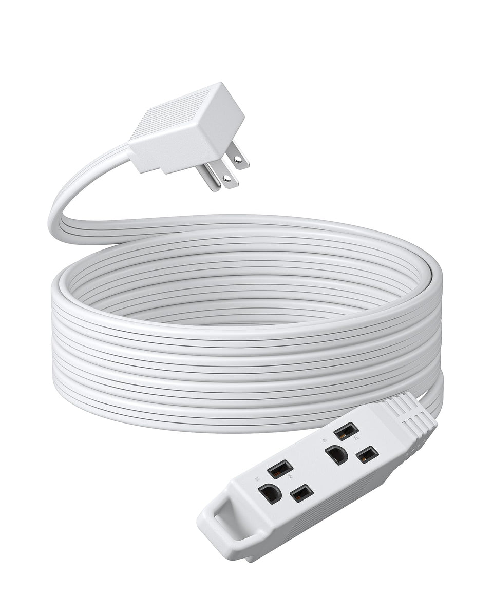 DEWENWILS 15ft flat plug extension cord providing long reach behind furniture