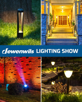 DEWENWILS 200W transformer powers garden spotlights and pathway lights reliably.