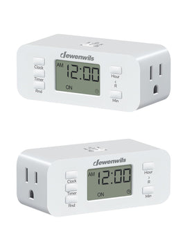 DEWENWILS 24 Hour Timer outlet with digital front view for precise scheduling