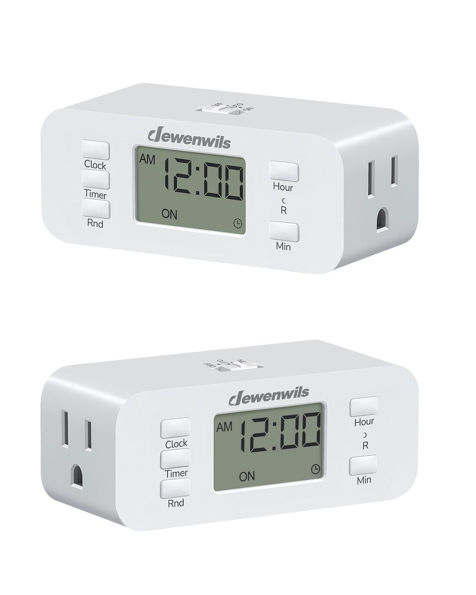 DEWENWILS 24 Hour Timer outlet with digital front view for precise scheduling