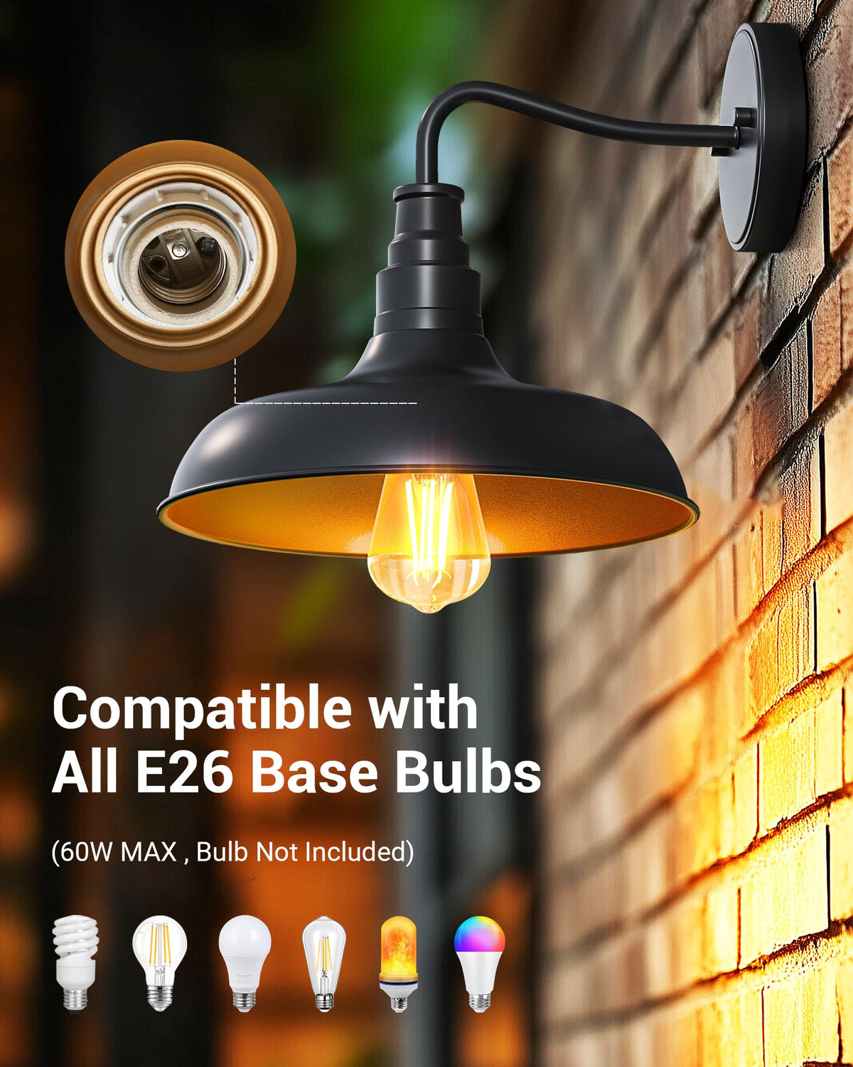 Die-cast iron body detail of DEWENWILS outdoor light with anti-corrosion finish