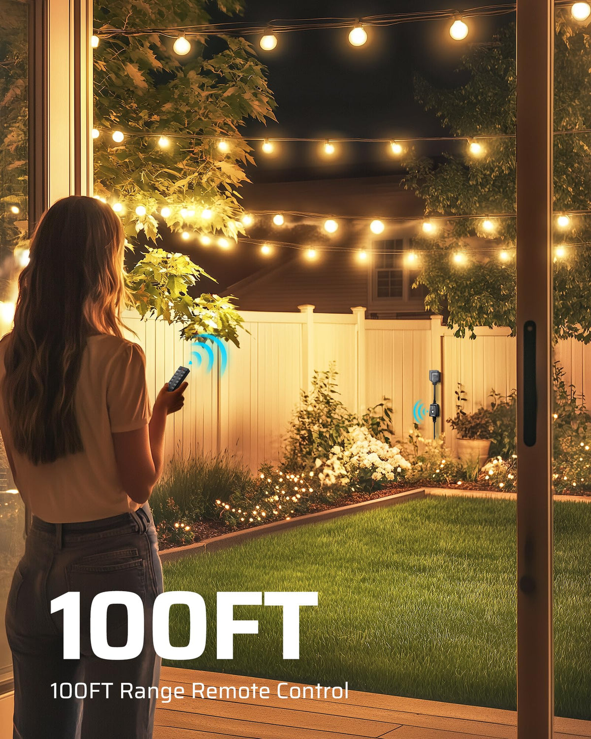 DEWENWILS rugged SJTW cable and 3-pin outlet for outdoors.