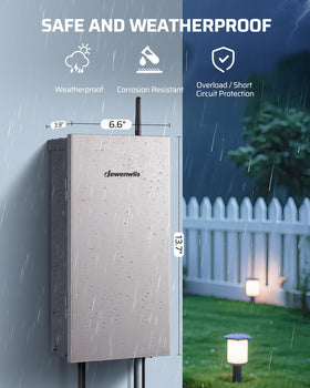 DEWENWILS transformer features overcurrent protection and low standby power